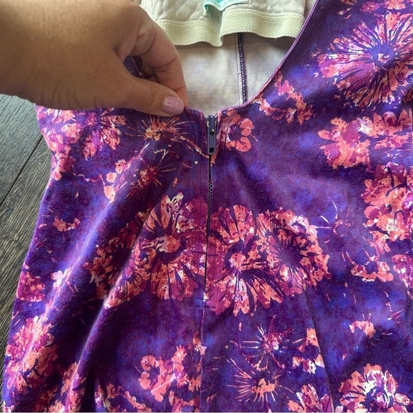 Vintage Sea Lure women’s swimsuit size small 14 purple  floral VTG play suit - Picture 9 of 14